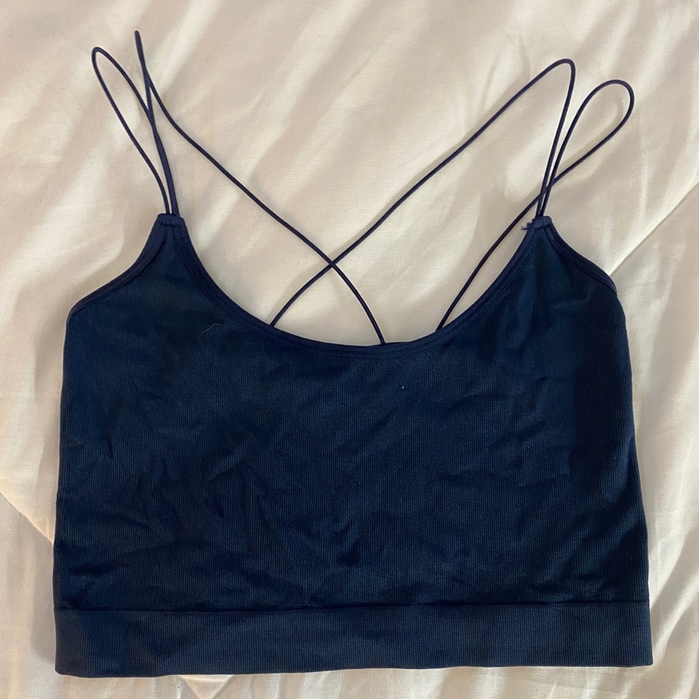 Blue crop top
